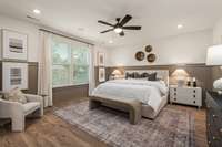 *Photo of our staged model home to show furniture and layout ideas