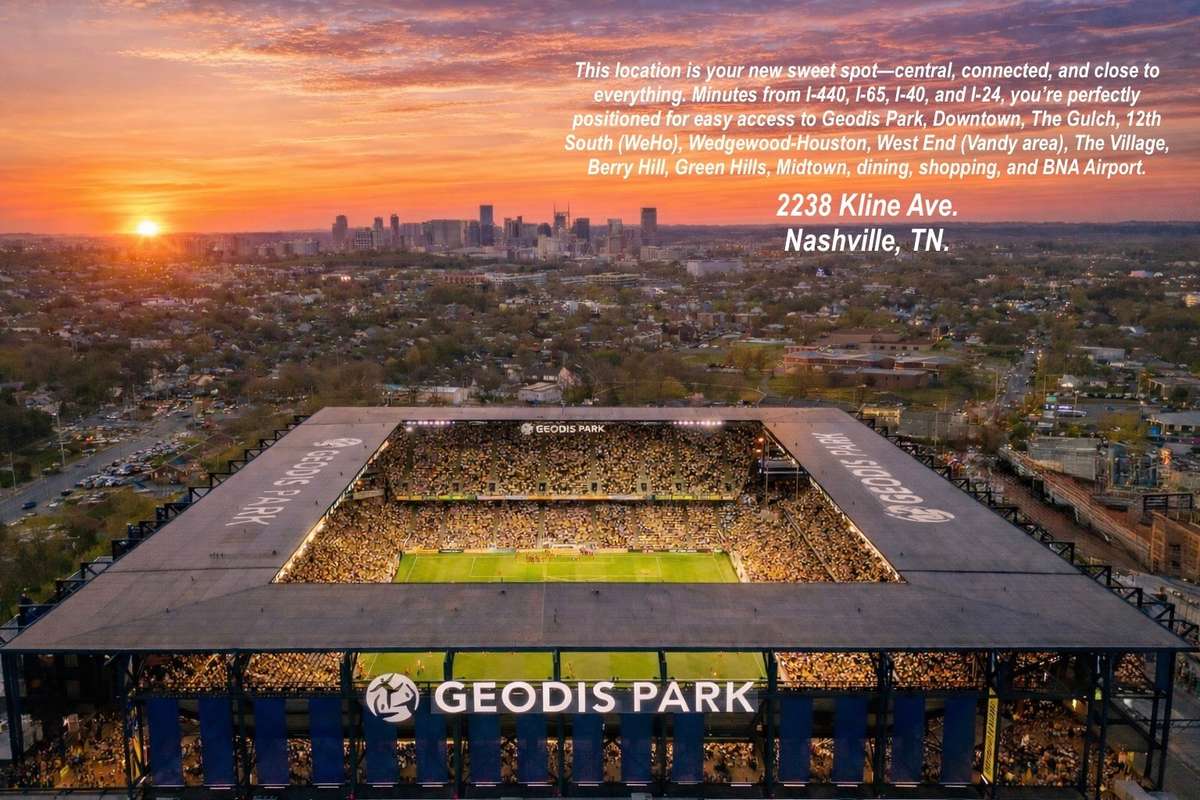 Note your proximity & convenience to Downtown Nashville, Geodis Park, 12th South, Greenhills, Berry Hill, BNA and every possible need minutes away.
