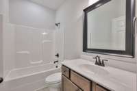 This photo is a sample of the Cleveland floorplan.  Options and exterior will vary depending on customer selections and preferences.