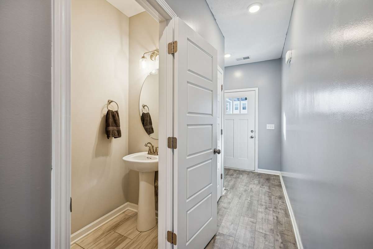 There is a half bathroom conveniently located on the main level.