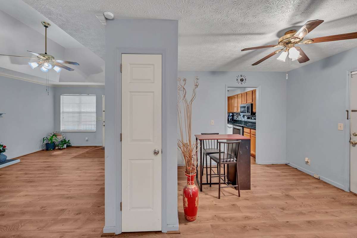 View of dining room and living room!