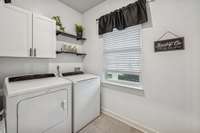 *WALK-IN LAUNDRY ROOM WITH CABINETS*