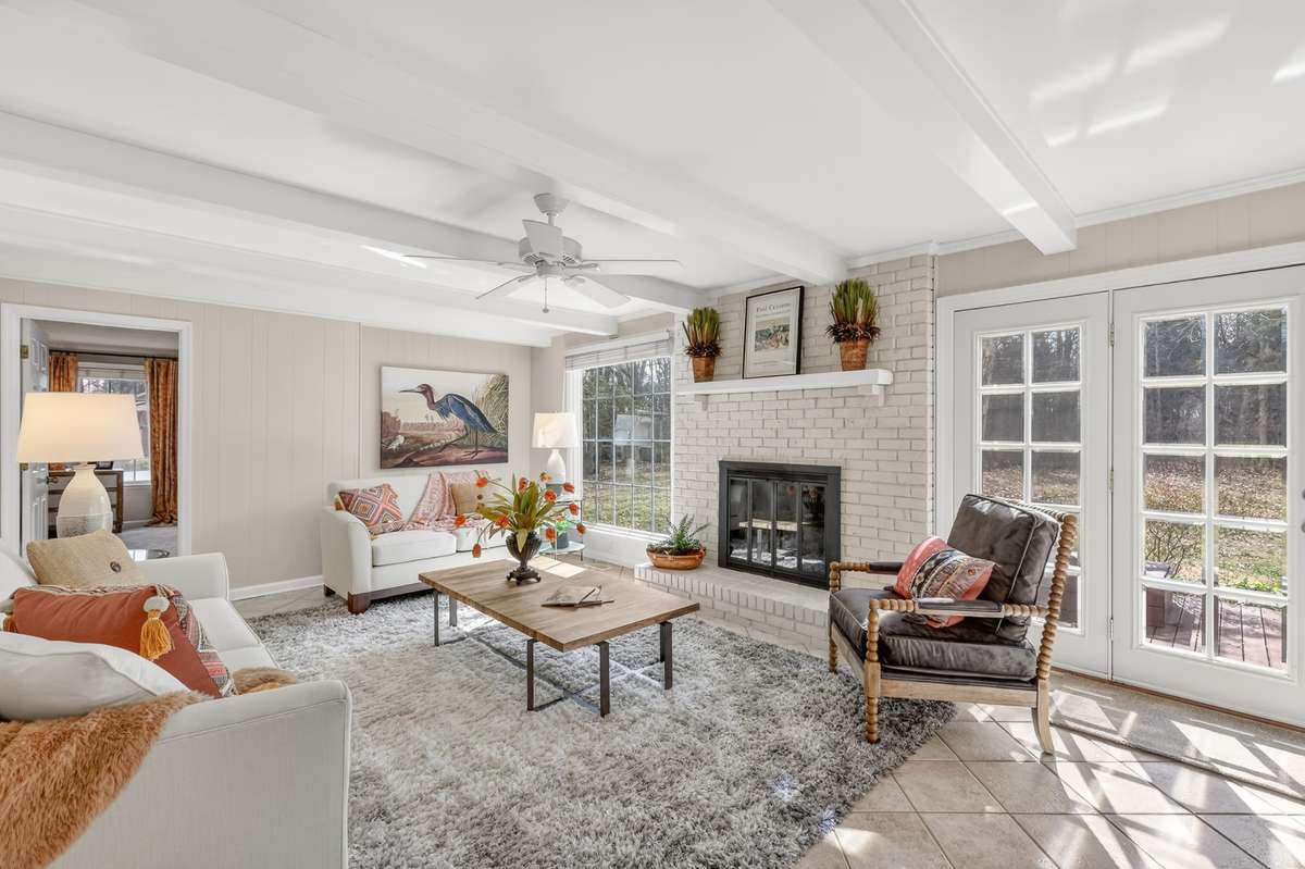 French doors lead out to the patio