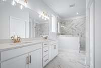 Photos of a completed "Shannon" built in another community.
Actual home will have different design selections.