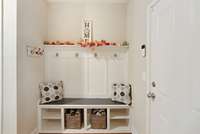 The cubby area off the garage.