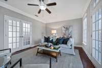 Living area has Double Doors opening separating Living from Dining - this is great if the living space was used as an Office