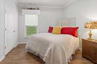 Bedroom 2 is warm and inviting and has an oversized closet