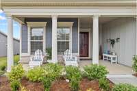 When building this home the seller opted for an extra large front porch