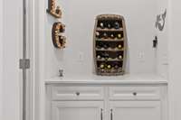 This wonderful dry bar is large enough for entertaining for holidays or family events