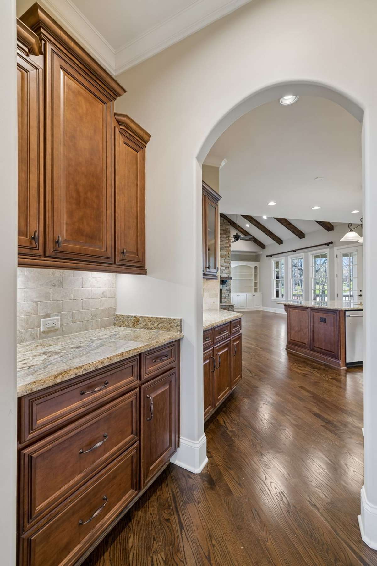 Butlers pantry is perfect for drink set up for entertaining.
