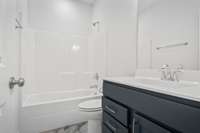 Photos of a completed "Roseland II".
Actual home will have different design selections.