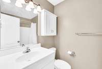 The second full bath located upstairs.