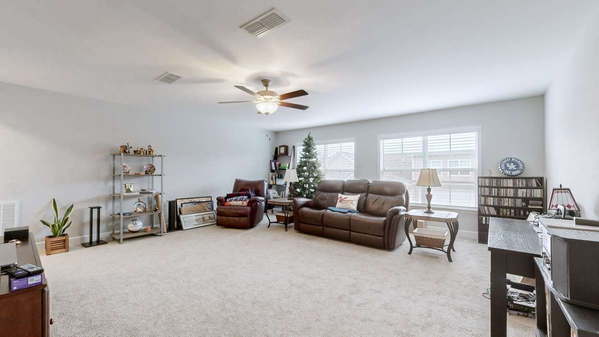 Upstairs bonus room!  So many options for this space