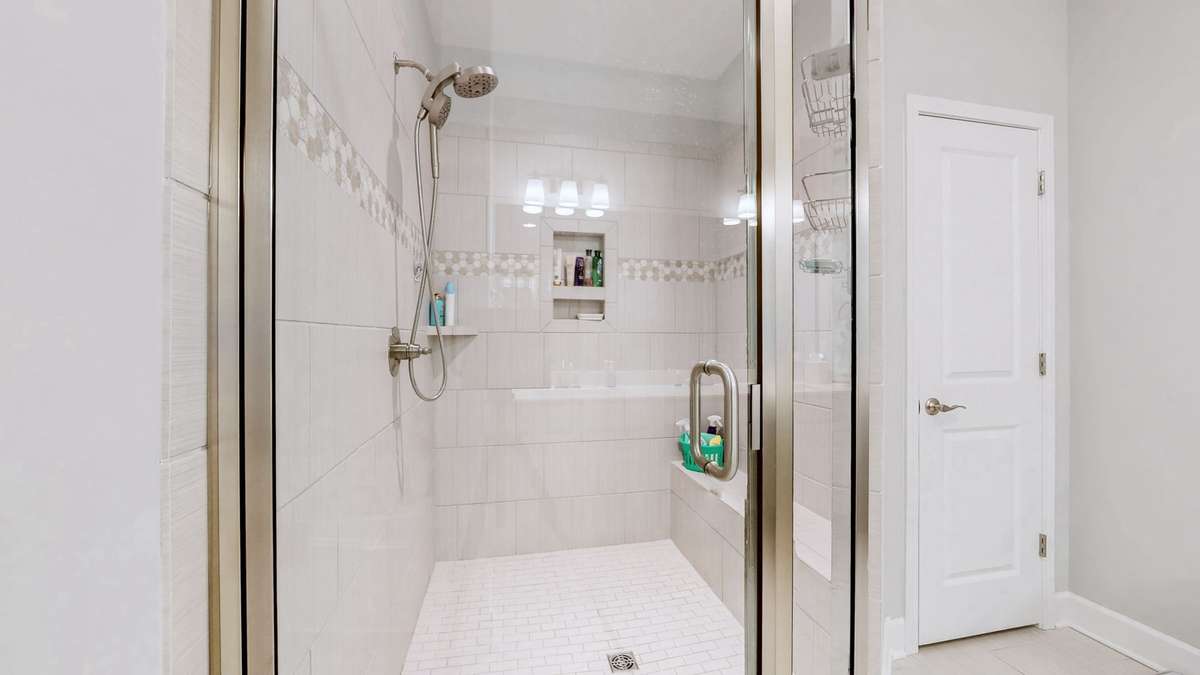 Tiled walk in shower