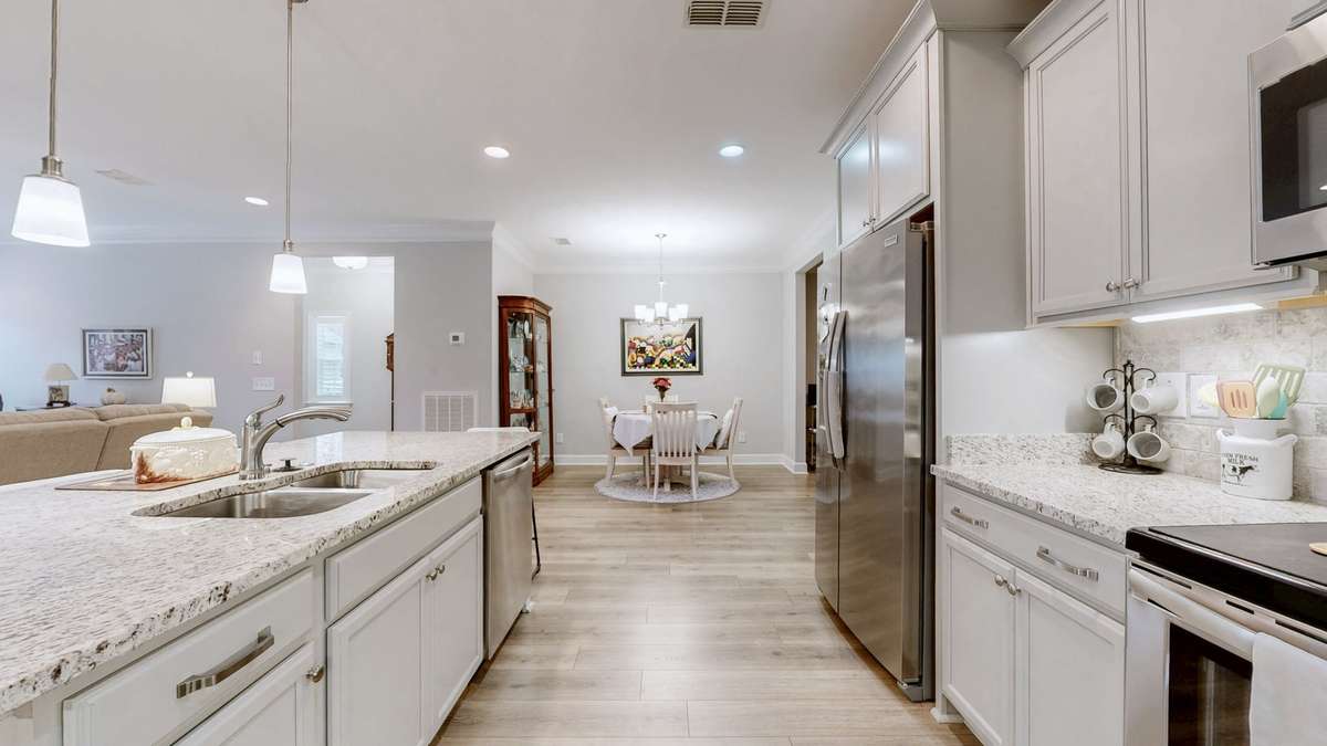 The dining area is a great space for extra seating.