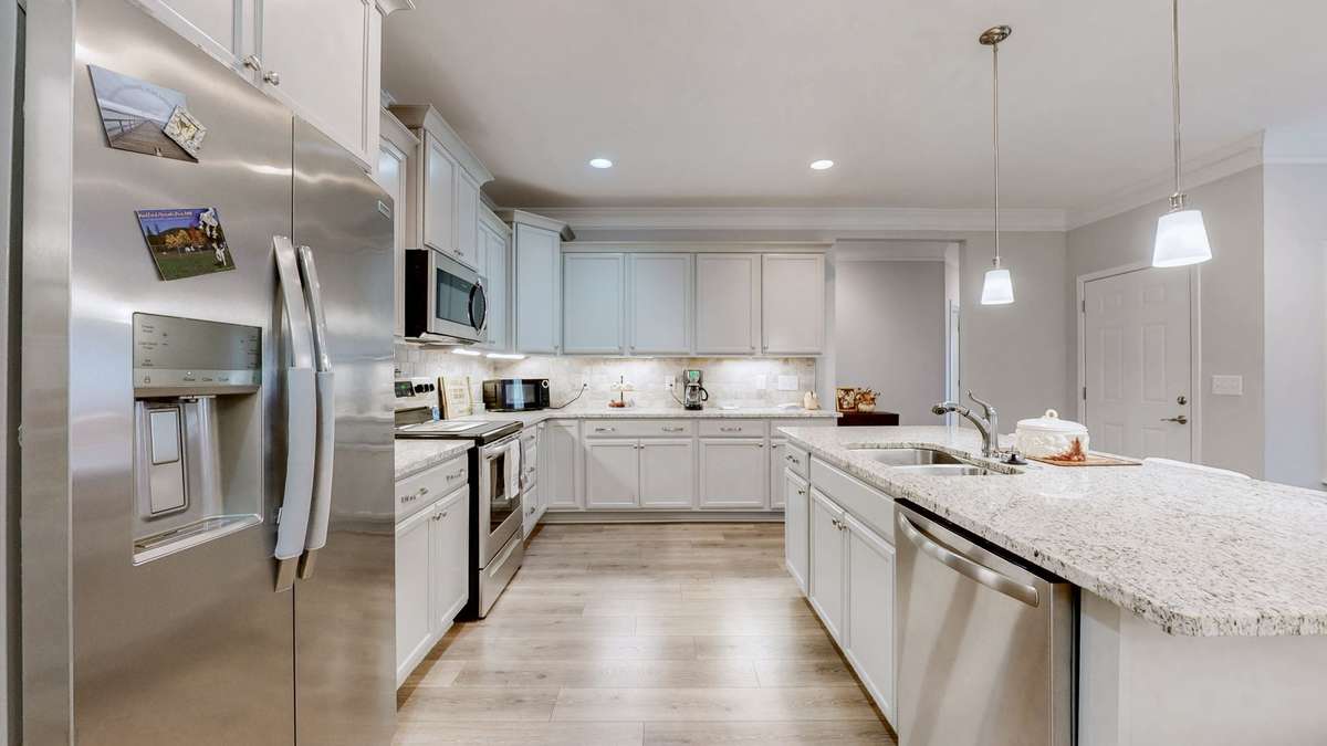 Stainless steel appliances remain with the home.  They are clean as a whistle!