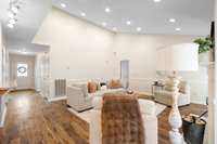 Bright light and airy with vaulted ceilings.