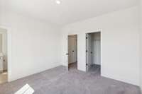 Another angle from your secondary bedroom, including your closet! Actual photo of home.