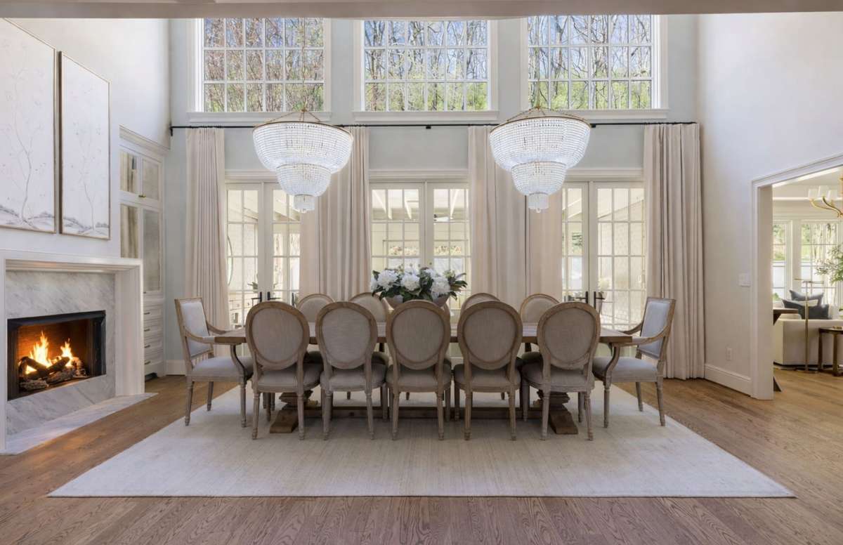 Formal dining room designed for full-scale entertaining