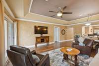 Open concept living room & dining room.