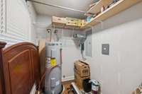 Utility closet with tons of storage space