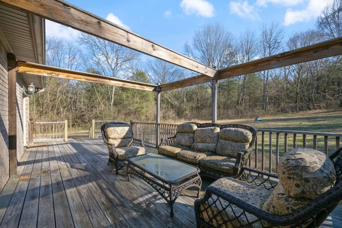 Large back deck with pergola