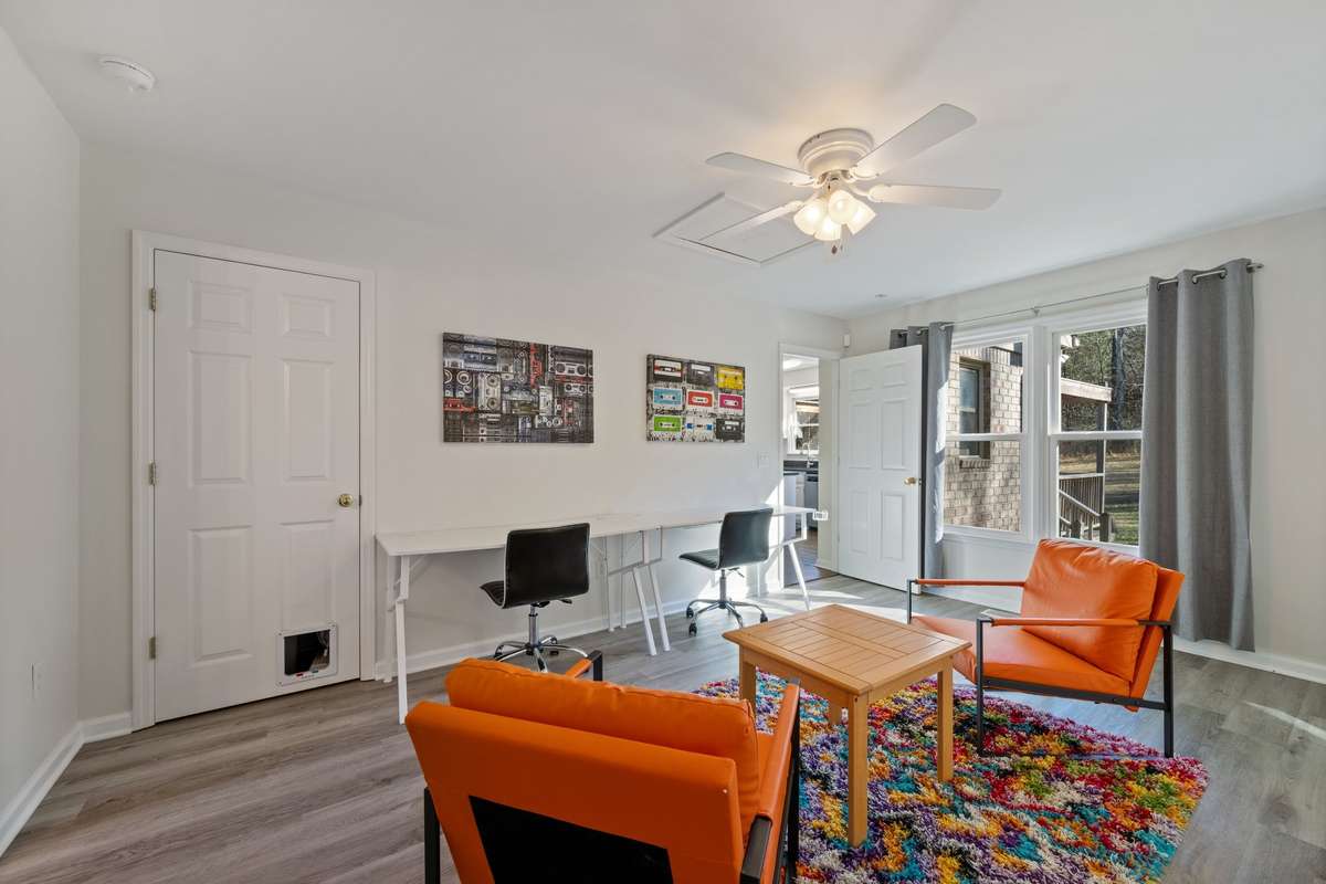 FANILY OFFICE off kitchen connects to other bedrooms and full bath    great space for kids !!