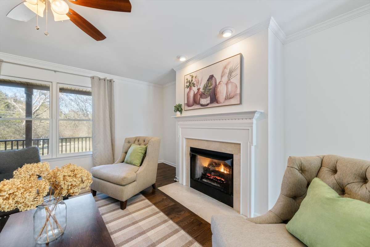 cozy fireplace with gas logs