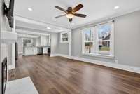 Living room with an electric fireplace
