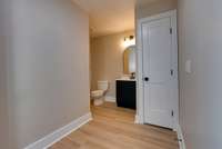 Basement bathroom with shower