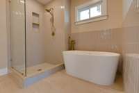 Spacious soaking tub