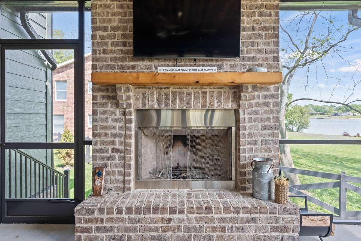 Wood burning gas fireplace