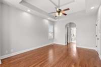 Master bedroom with amazing flooring