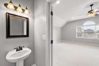 bonus room that could be a 5th bedroom with half bath and closet.