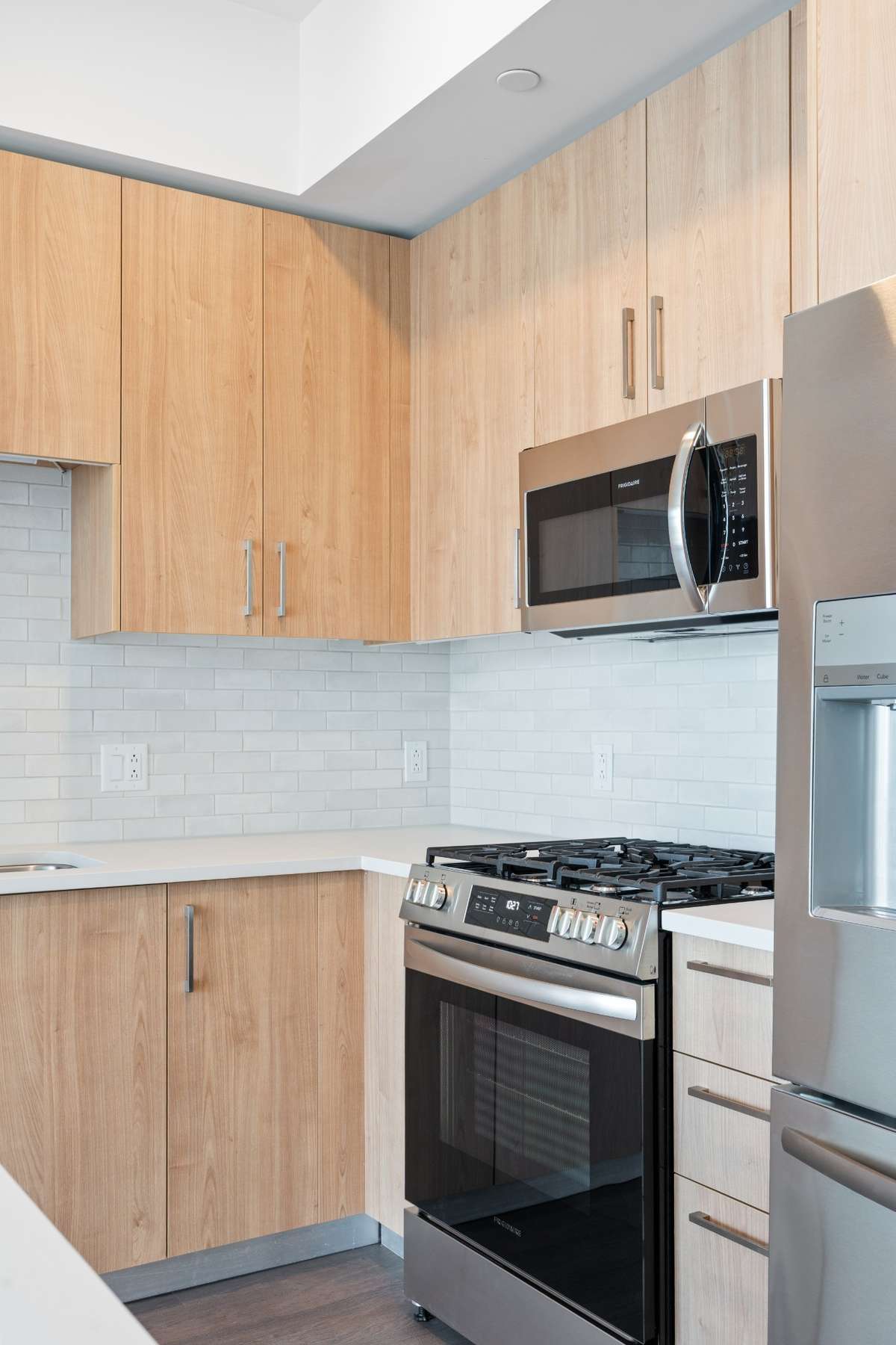 All stainless steel appliances remain.