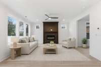 Virtually staged to show room potential.