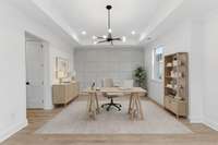 Virtually staged to show room potential.