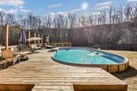 Enjoy Summer Days in your Partial Inground Pool & Relax on the Large Deck!