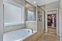 Relax for a soak in your jetted bathtub.