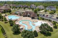 Community Amenities include sidewalks to pool, lazy river, playground and basketball court.