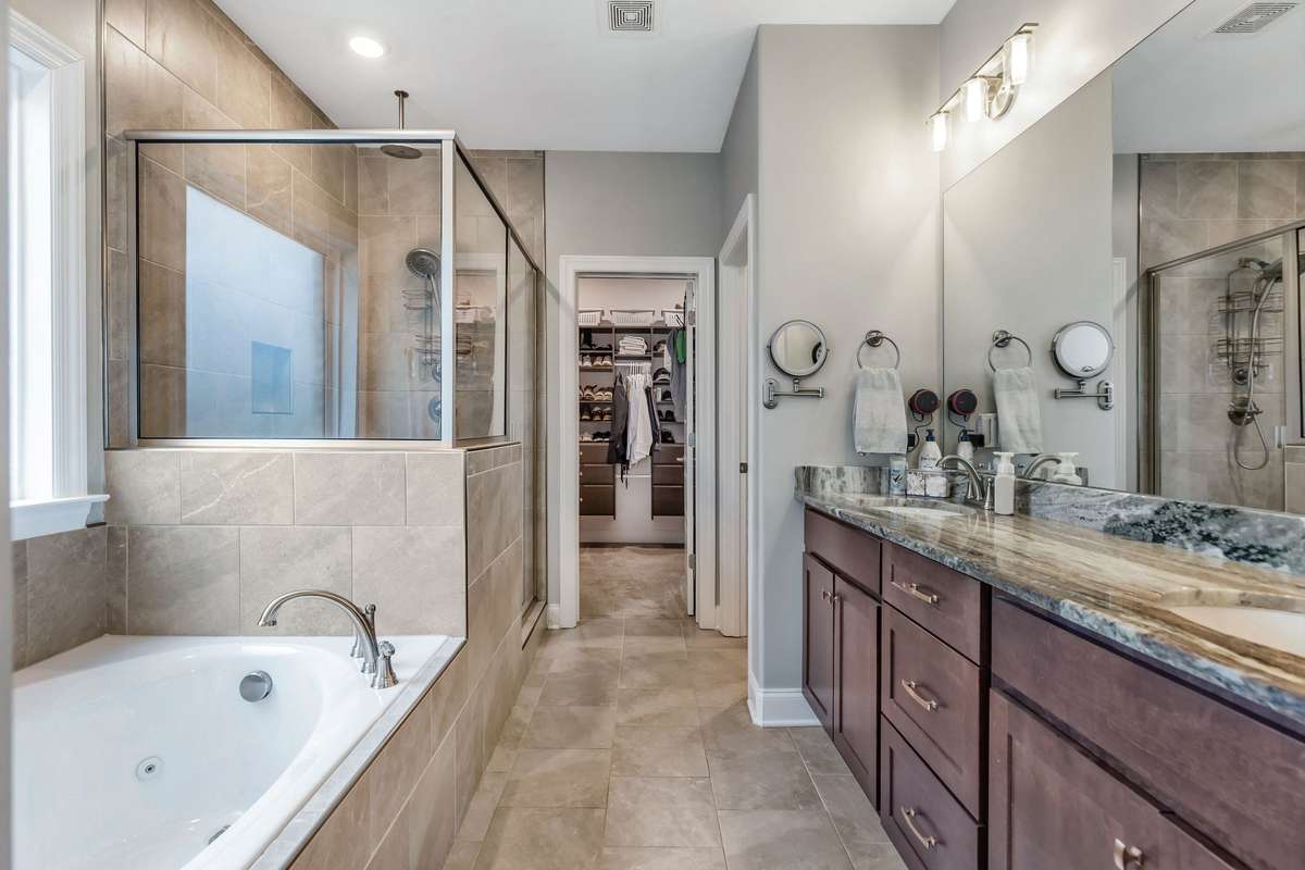 Everything you need in this spacious bathroom.