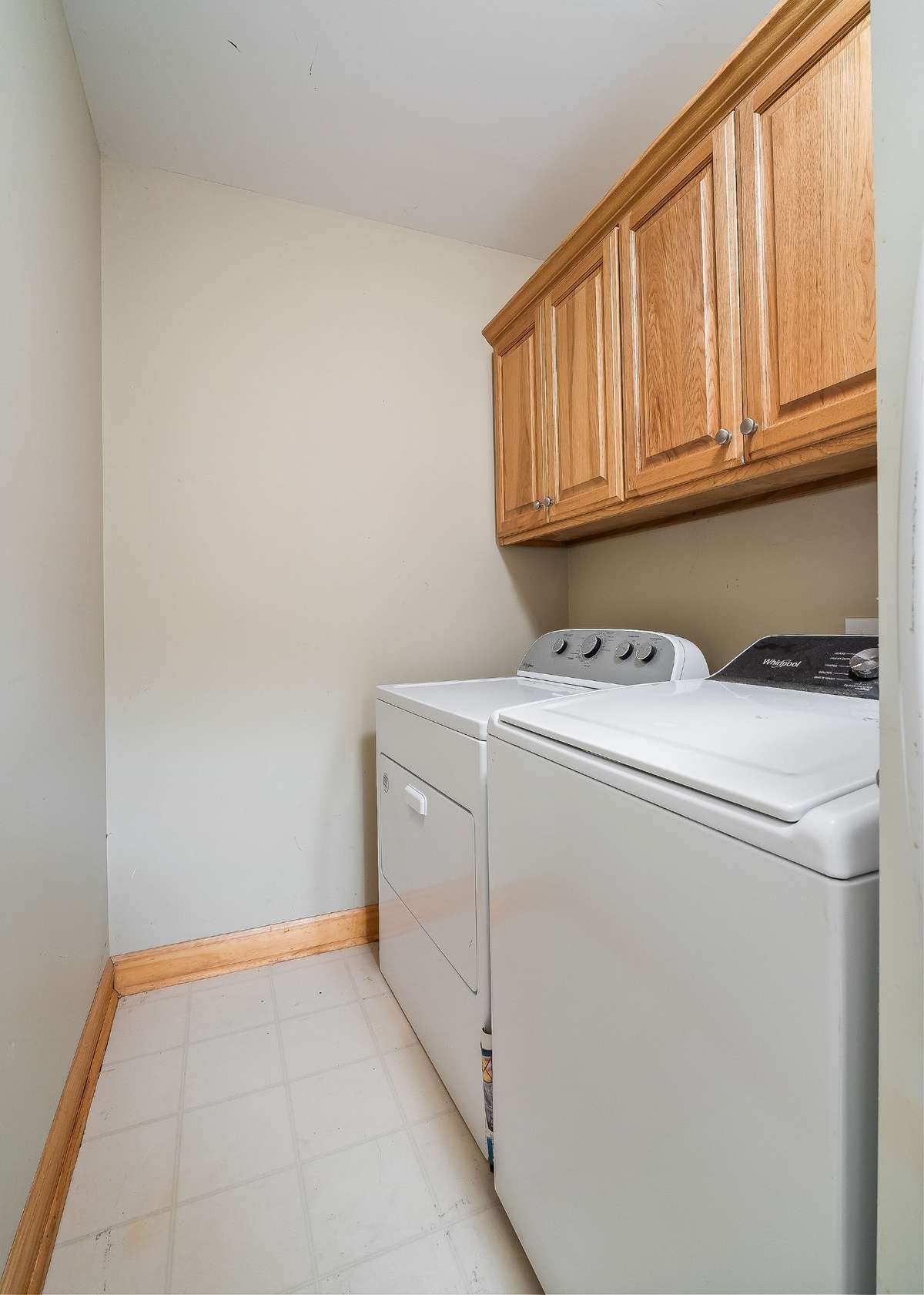 The laundry room is just off the kitchen.