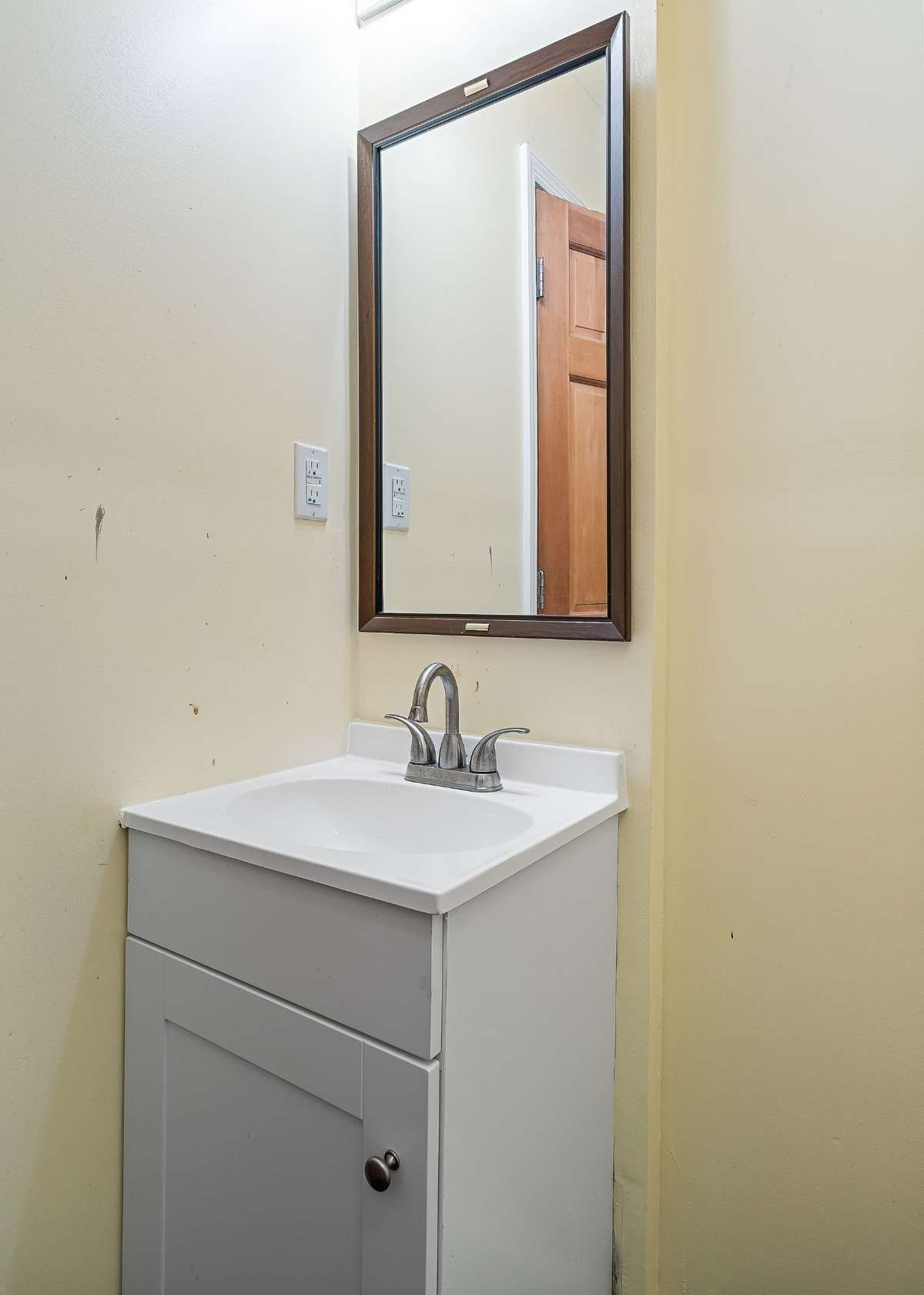 Downstairs bathroom sink.