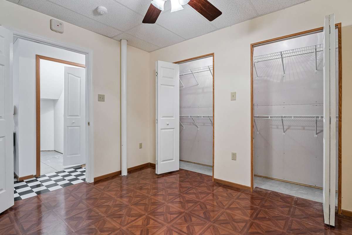 A view of the closets in this downstairs room.