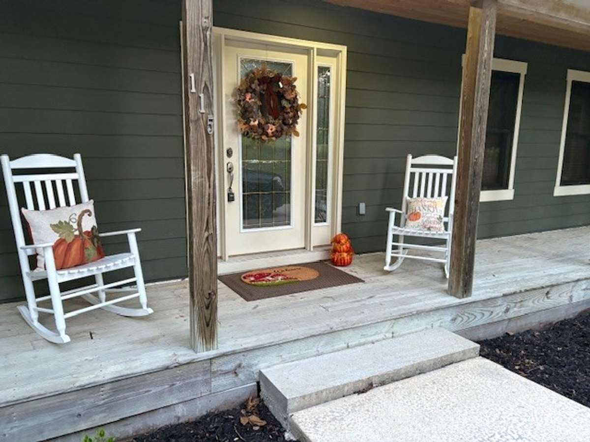 The rocking chair on the front porch is the perfect spot to settle back, relax, and enjoy the views.