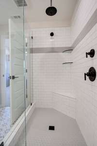 Optional oversized shower or separate tub and shower