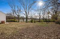 Backyard! All fenced an so spacious!  Your dogs will love it!