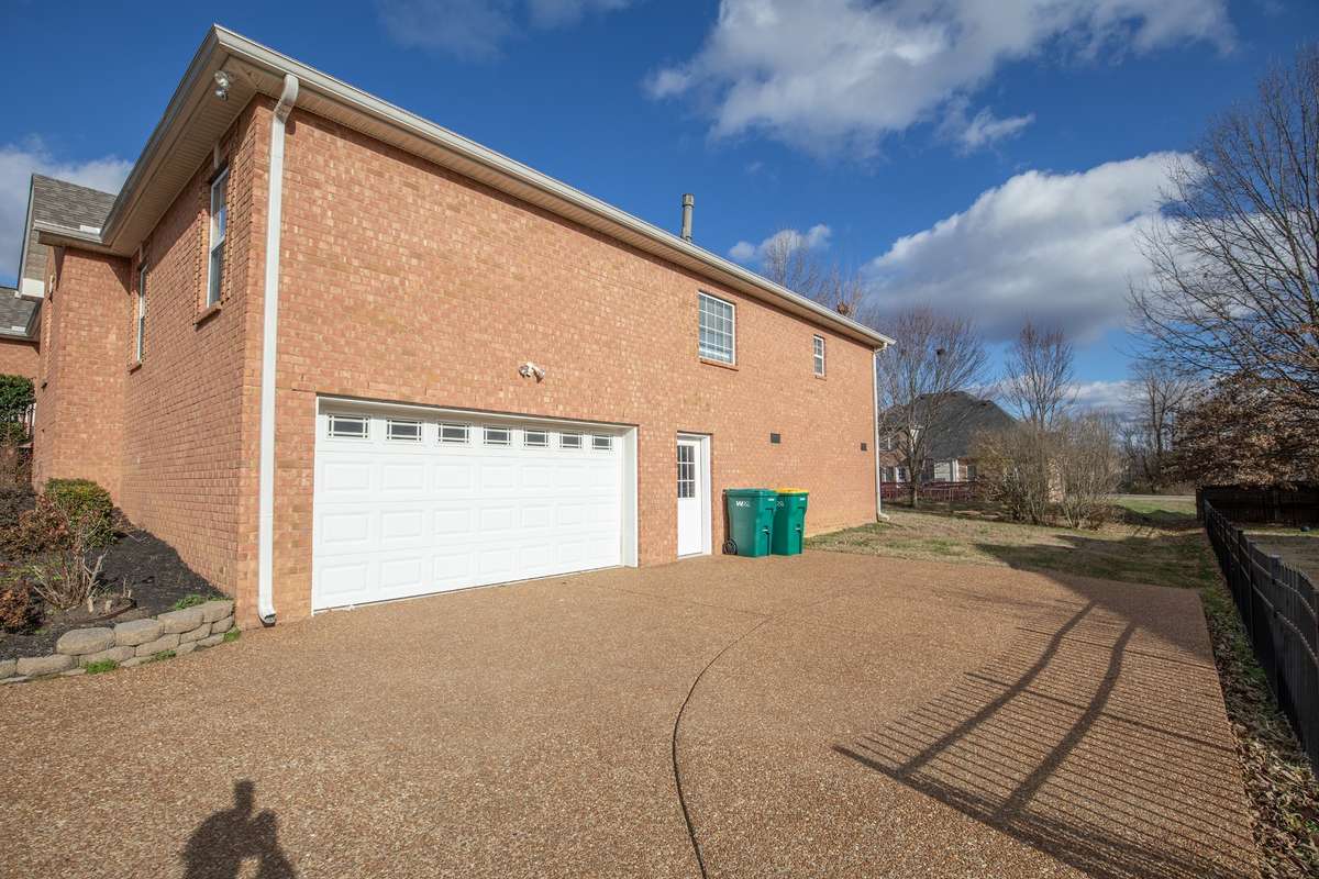 The 2 car side entry garage with pedestrian door