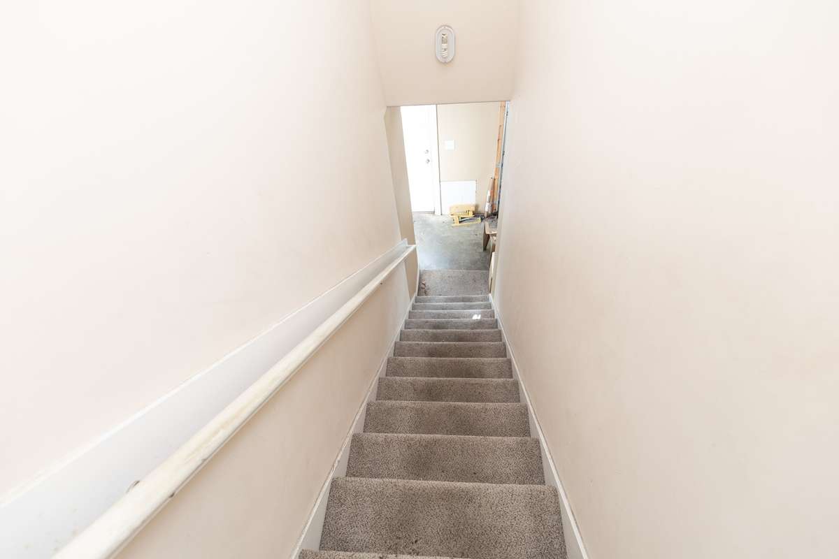 Steps leading into the garage