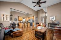 Vaulted ceilings and a nice open plan.